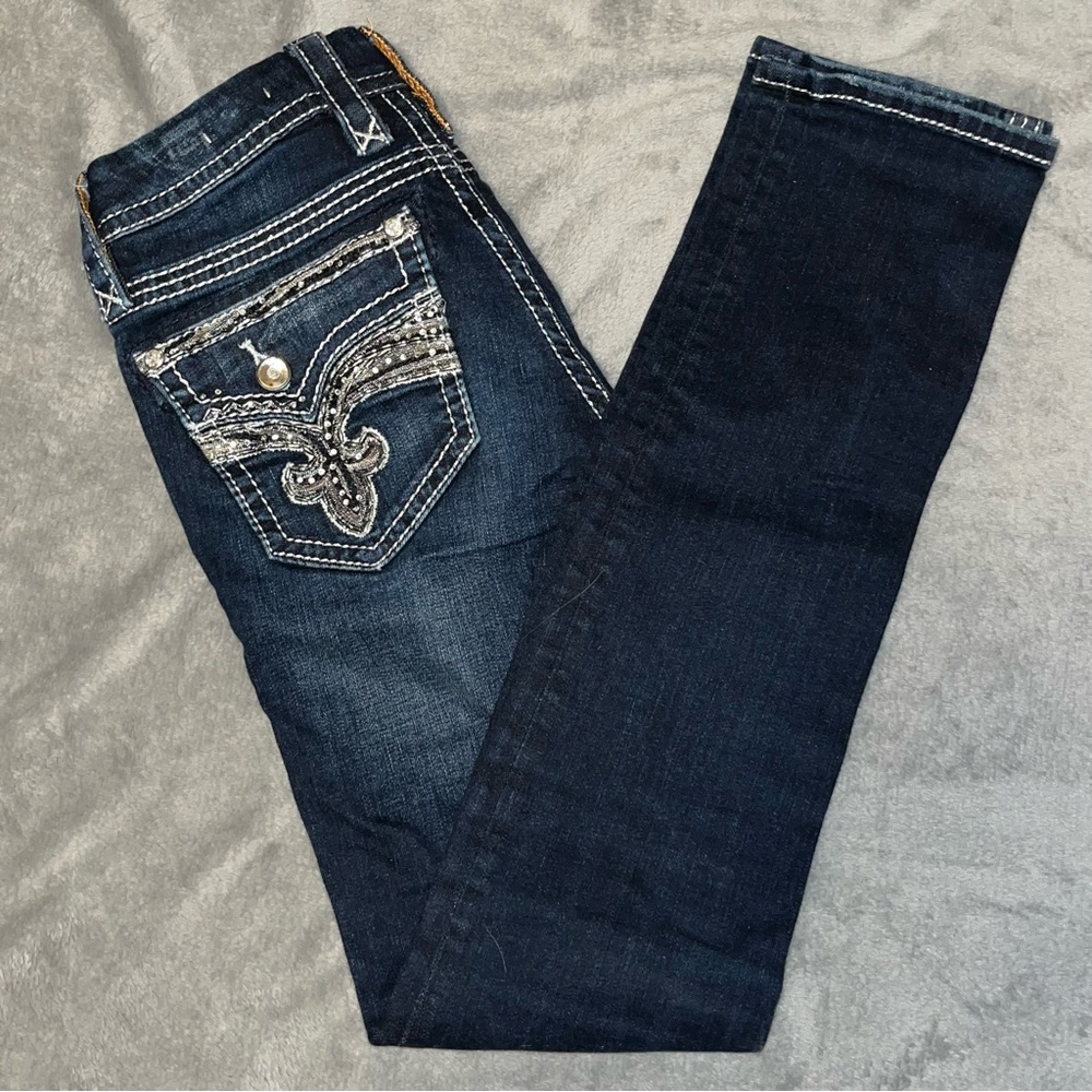 Rock Revival Yui Straight Leg Dark Wash Jeans Women’s Size 25 - Picture 6 of 12